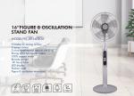 White Figure 8 Oscillation Fan , 16 Inch Led Display Remote Control Electric