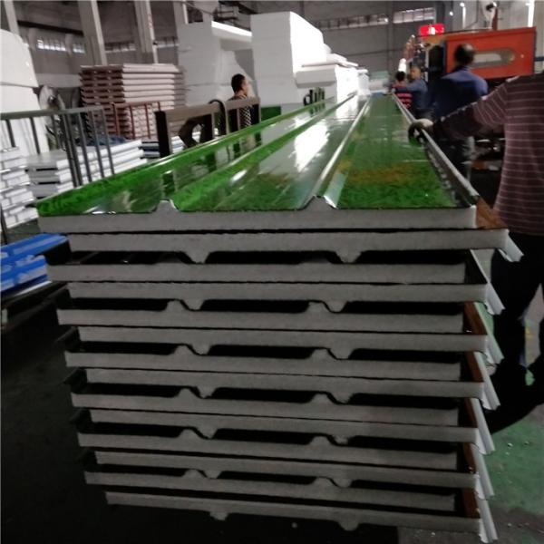 Buy cheap prefab house eps sandwich roof panel with 0.426mm green grass steel sheet up from wholesalers