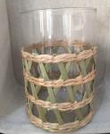 Best selling Seagrass bottle carrier Wicker detox bottle holder Seagrass glass