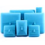 Sky Blue Velvet Hanhong Custom Logo Jewelry Packaging Box for Bracelet Earrings