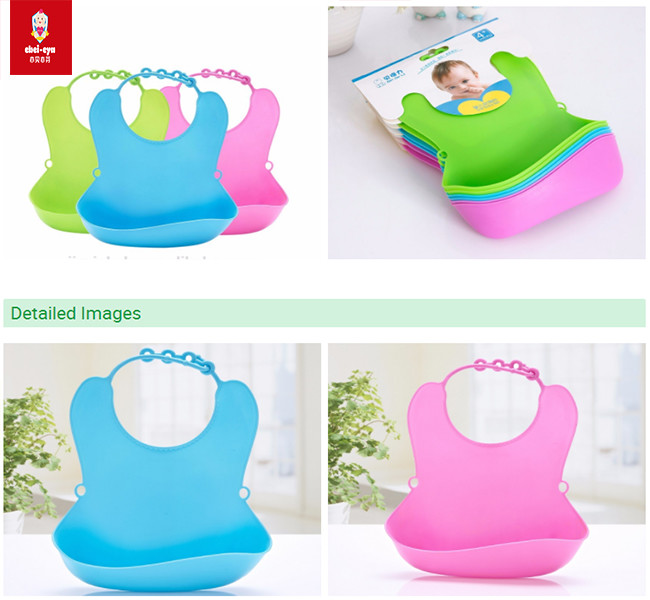 Kids Cute Silicone TPE Bibs / Baby Lunch Bibs Waterproof Product