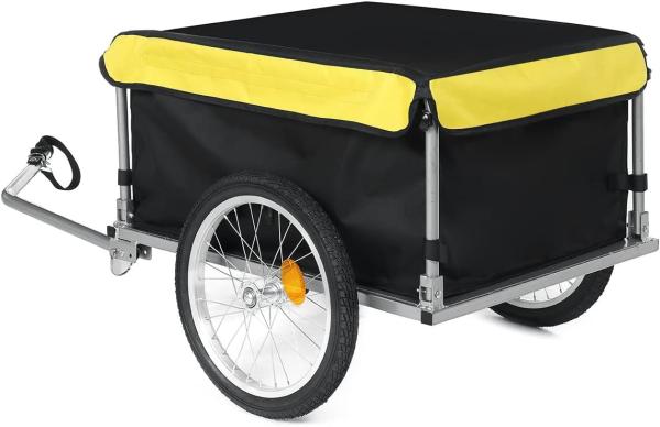 Buy cheap Bike Trailer Cargo Foldable Max Load, 2x16'' Inflatable Wheels, Aluminum Bicycle Cargo Trailer w/Hitch, for Lugg from wholesalers