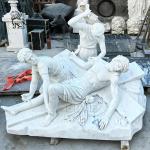 Marble Jesus Crucified Sculpture 14 stations the Cross Christian Statue Outdoor