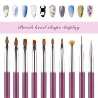 Buy cheap Salon Art Metal Handle Nail Brush 10pcs Set Nylon Hair 3D Acrylic Brush product