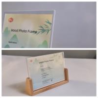 Buy cheap Crystal Clear Customizable Vertical Photo Frame With Solid Wood Base product