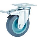 Small Caster Screw stem TPR caster with brake for light duty shelf, 2"-5" TPR
