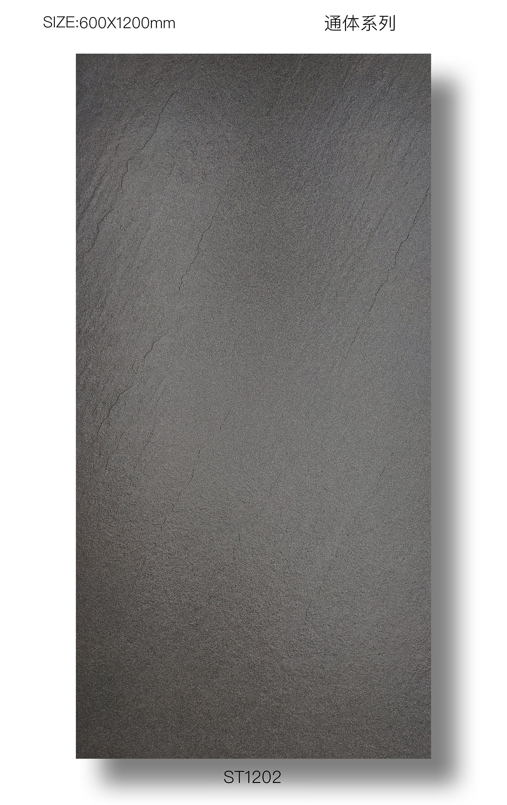Dark Gray 1200x600mm Full Body Exterior Floor Retro Porcelain Tiles For Garden Moisture-Proof