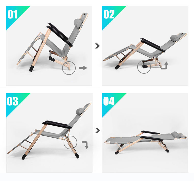 Modern Design Outdoor Foldable Chaise Lounge Chair for Patio Garden Beach and Pool
