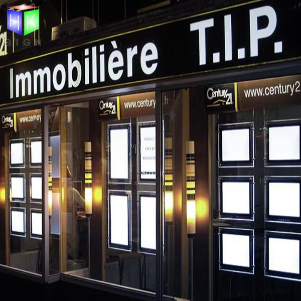 Buy cheap Ceiling Hanging Crystal Double Sided Led Light Box For Real Estate Window Sign from wholesalers