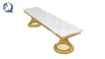 Metal 60kg Luxury TV Table For Living Room White Top Gold Frame