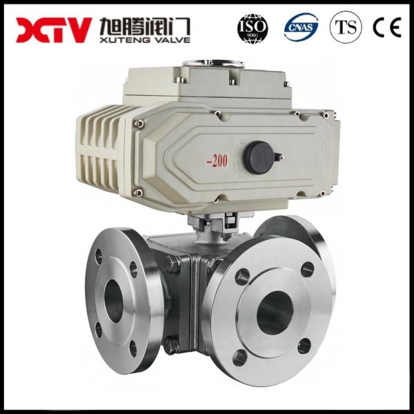 Three-Way Stainless Steel High Platform Flanged Ball Valve for Versatile