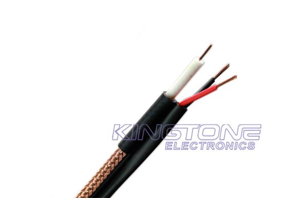 Buy cheap 18 AWG BC 95% BC Braid RG6/U CCTV Coaxial Cable , CMR Siamese Cable for Ethernet from wholesalers