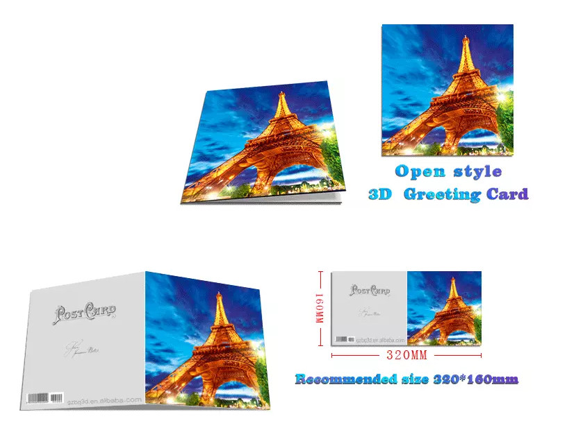 Lenticular Printing 15X15cm 3D Greeting Card With Envelopes