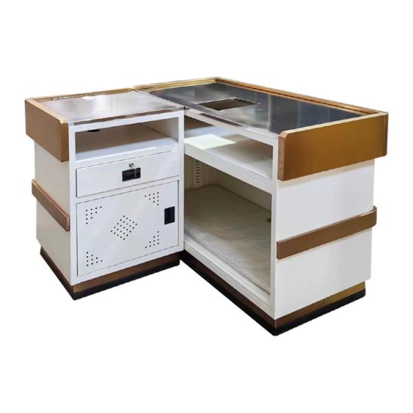 Buy cheap Stainless Steel Supermarket Checkout Counter High Durability Cold Rolled Steel Cabinet from wholesalers