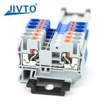 Buy cheap PT6 Push-in Terminal Block Din Rail 6mm² Screwless Spring Feed-Through Connector Wire Electrical Strip Plug from wholesalers