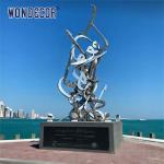 Outdoor Park Square Large Abstract Geometric Stainless Steel Sculpture