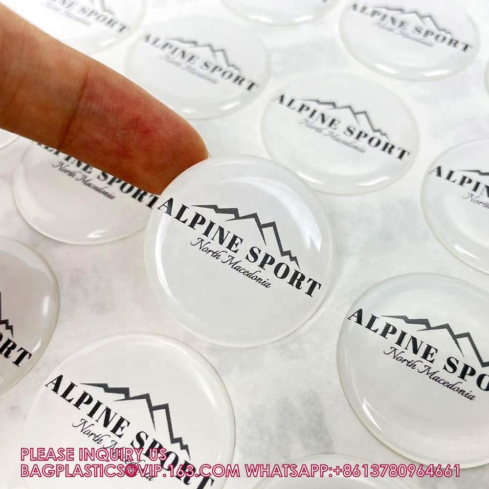 Eco-Friendly Custom Clear Epoxy 3d Dome Sticker Transparent Silicone Labels Rectangular 3D Epoxy Stickers