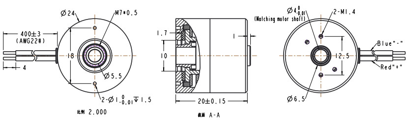 Power On Electromagnetic Dc Brake , 10000rpm Magnetic Metal Brake 4.5W