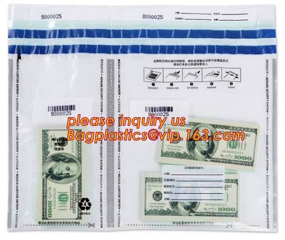 tamper proof sealing bags;security police bag;security bank coin bag, Custom Printed Self Adhesive Sealing Bank Money St