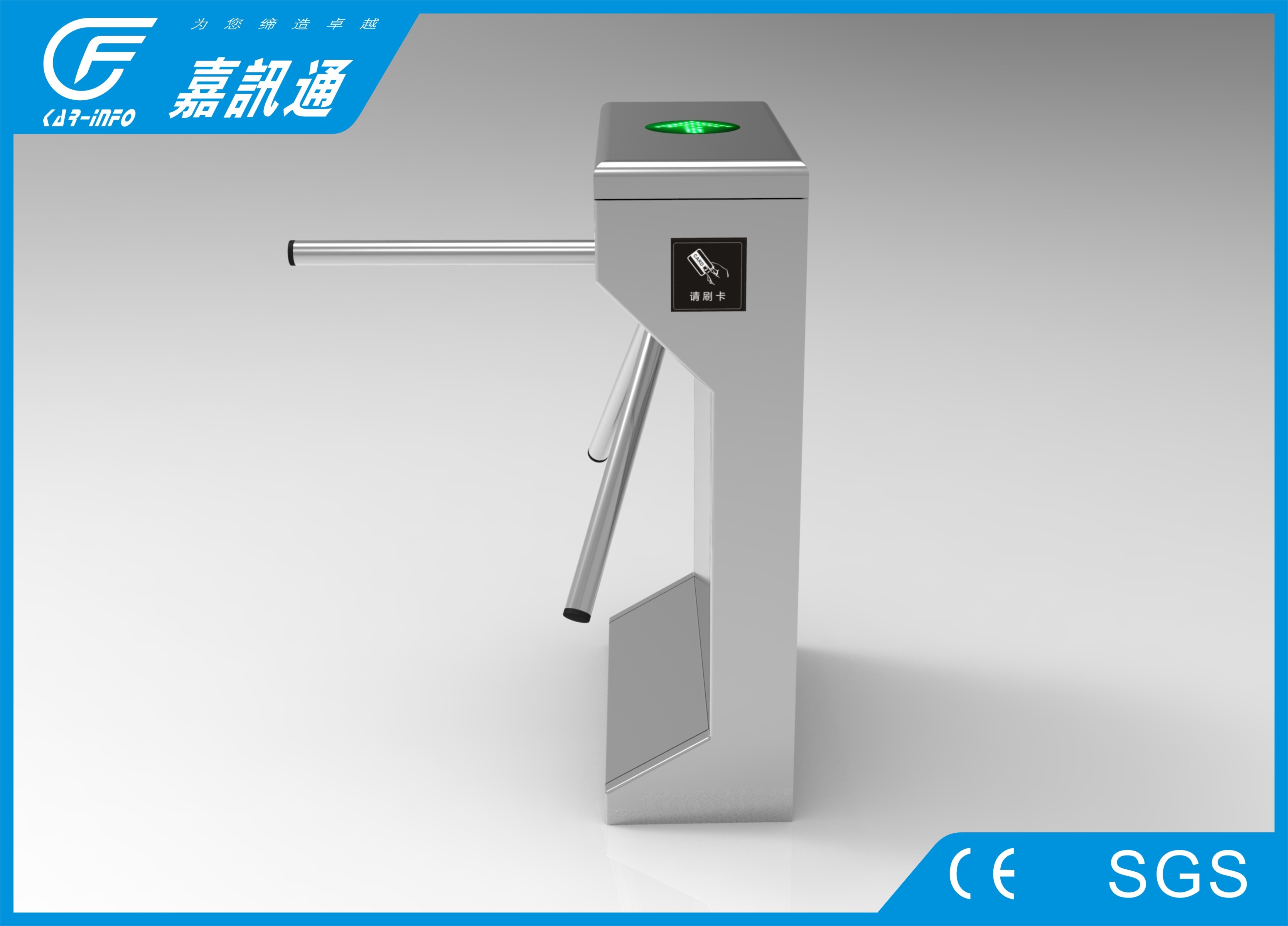 Stainless steel tripod turnstile with remote reader , 3 million cycles life span