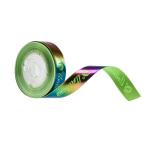 Rainbow Gold Satin Christmas Ribbon , Gifts Packaging Single Sided Satin Ribbon