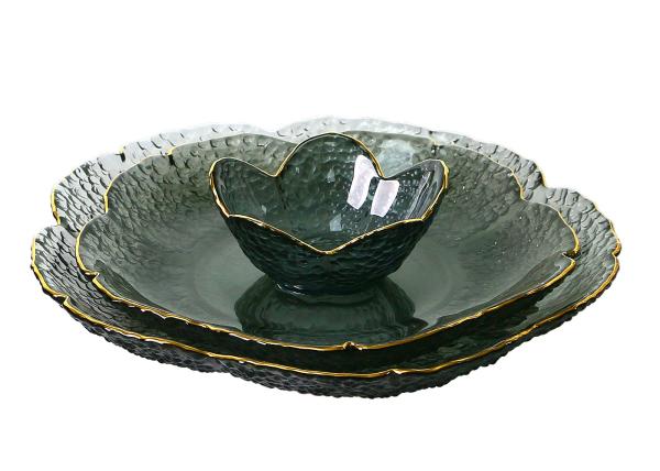 Buy cheap Set of 4 Hand made shell Shape Smoky Vintage Crystal Fruit plate SGS Approved from wholesalers