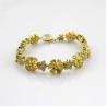 Buy cheap Gold Plated 925 Silver Link Flower Citrine Cubic Zircon Tennis Bracelet(B01YELLOW) from wholesalers