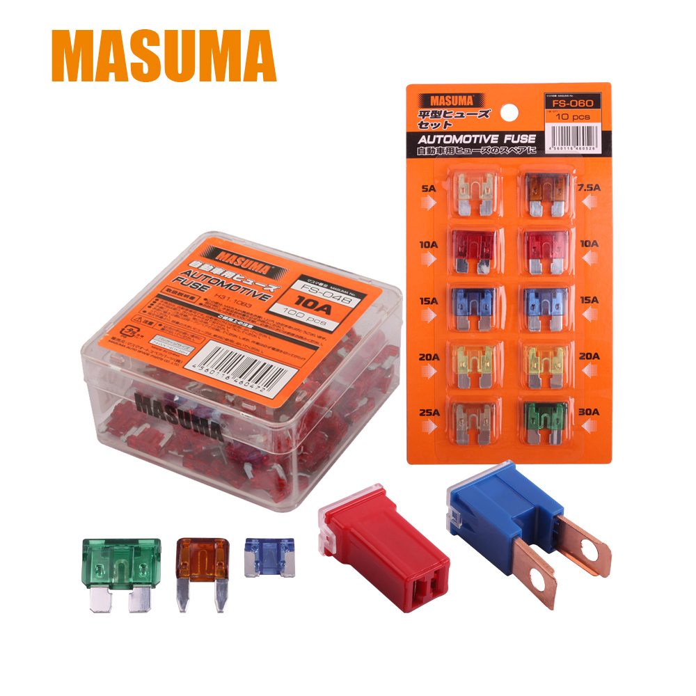MASUMA NO. FS-062 50-30A 10 Pcs Automotive Colorful Assortment Kit Fuses For Car