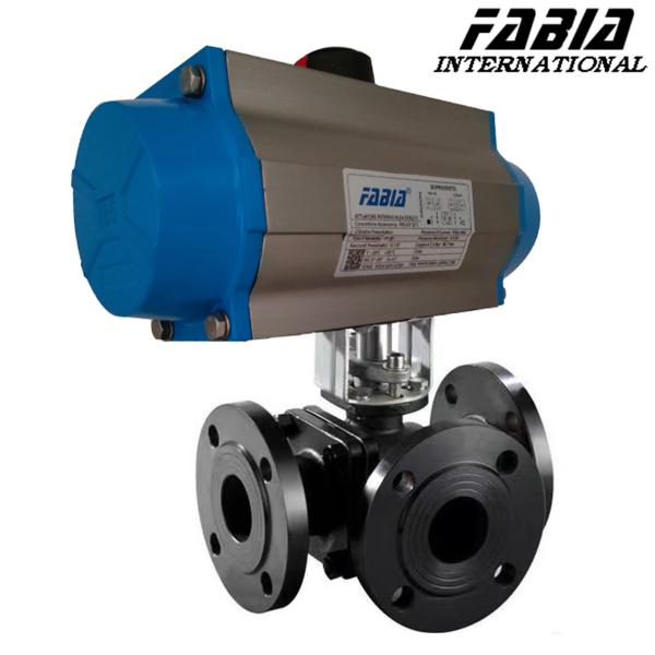 Buy cheap High Temperature High Pressure Ball Valves Pneumatic Three-Way Flange from wholesalers