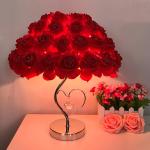 Romatic Table lamp Rose Flower LED Night Light bedside Lamp flower table lamp(WH
