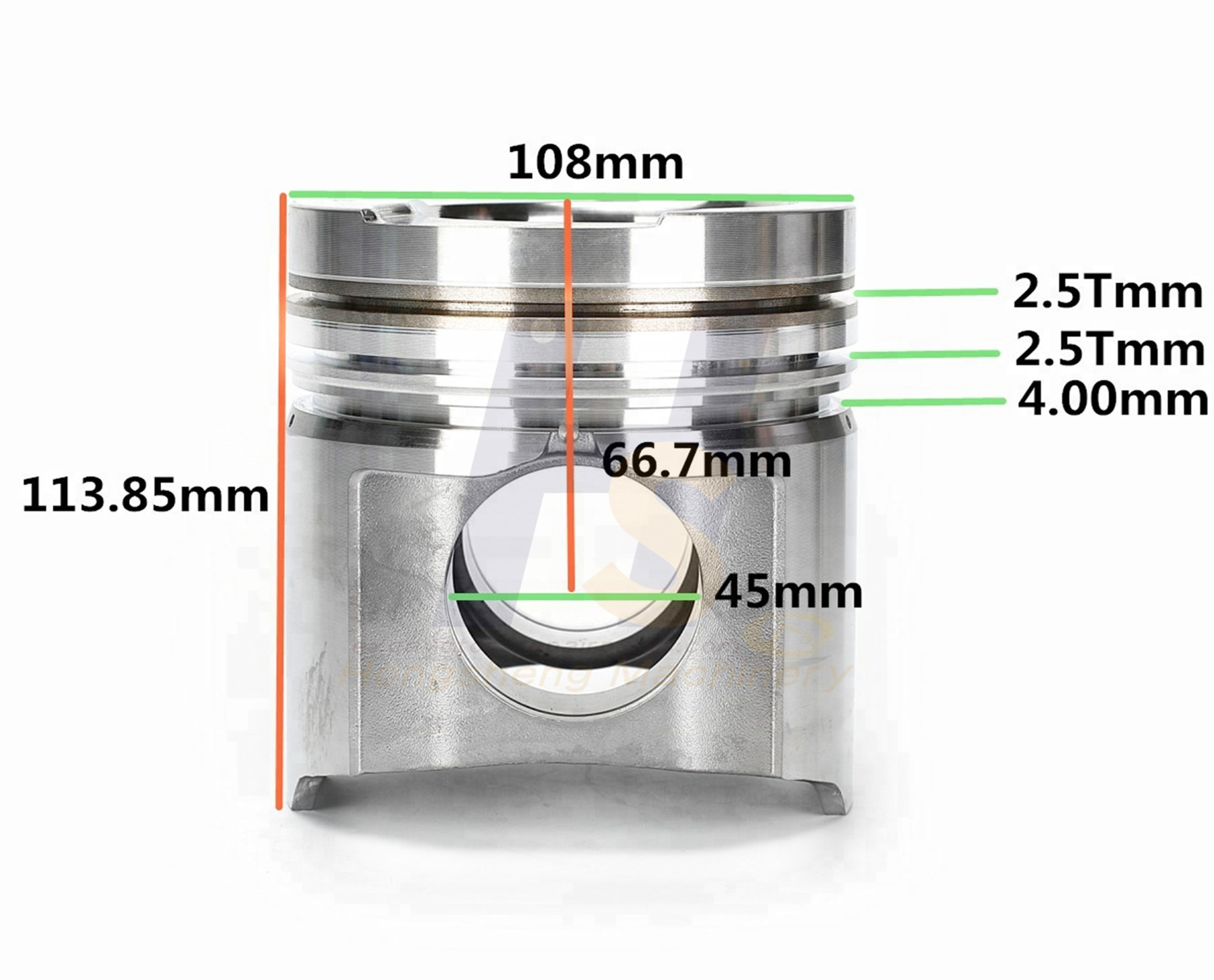 Komatsu PC300-6 S6D108 Excavator Engine Parts Piston 6222-33-2110 217250
