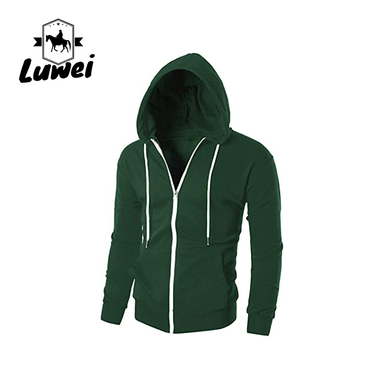 Custom Drawstring Gym Long Sleeve Mens Plain Over Size Sweatshirt Pullover Slim Fit Lightweight Zip-up Sports Hoodie