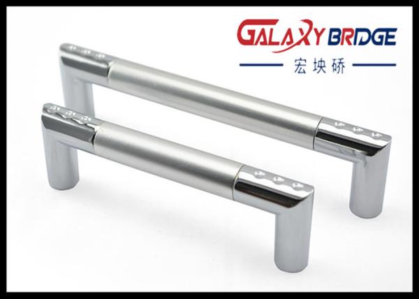 128mm Aluminum Kitchen Cupboard , Zinc Silver Refrigerator Door Pulls Simple