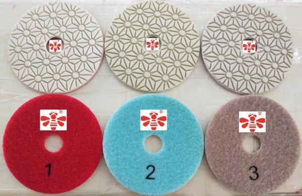 Orbital Sander Marble 3 Step Diamond Polishing Pads , Grinder Concrete Polishing