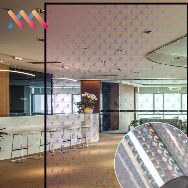 Buy cheap Office Home Decoration Glass Film with Back Glue and 6 Different Colors in Shining Rainbow Effect from wholesalers