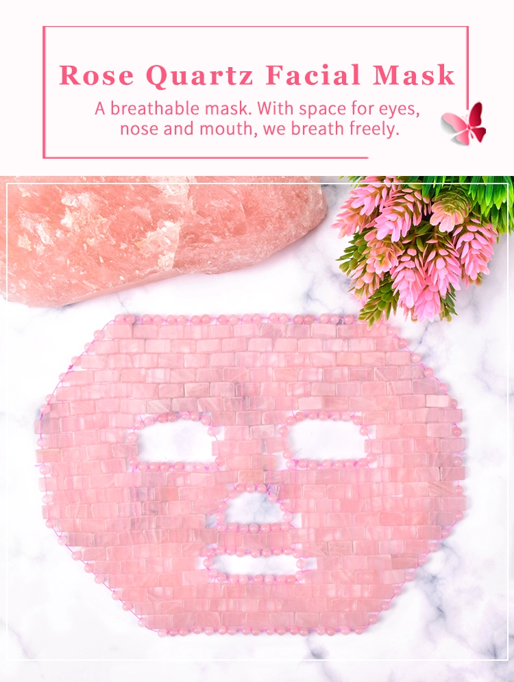 25cm Pink Natural Stone Eye Jade Sleep Mask Wrinkle Remover