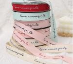 Polyester Wedding Patterned Gift Wrap Ribbon Roll 25mmX45Y For Decoration