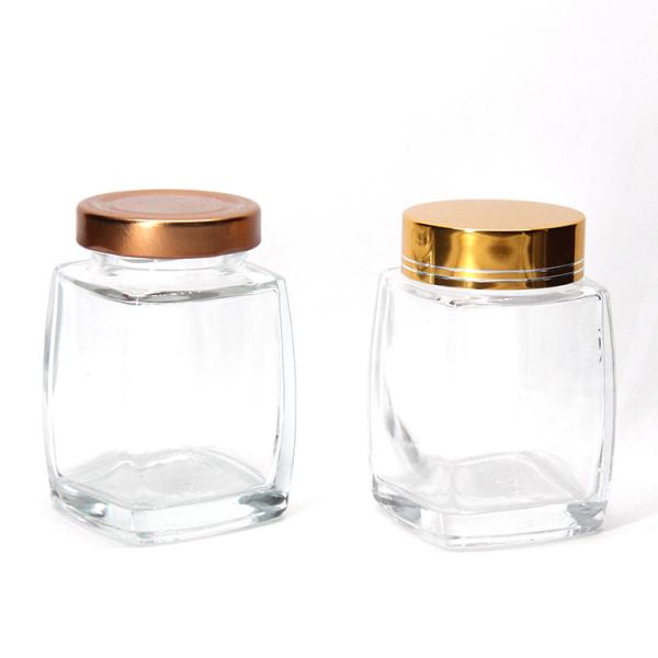 Food Grade 220Ml 280Ml 380Ml 500Ml Vintage Quilted Tea Canister Honey Glass Jar