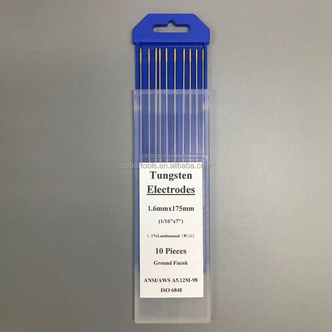 Tungsten Electrodes WL15 1.5% Lanthanated Golden Head 1.6mm for TIG Welding 40-240