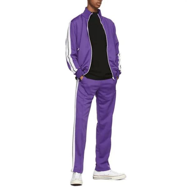 Buy cheap Custom Logo Sweatsuit Sets Casual Sportswear Men Striped Running Wear Training Jogging Wear from wholesalers