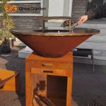 Garden Rust Corten Steel Outdoor Cooking Grills Fire Pit BBQ Grill Packaging