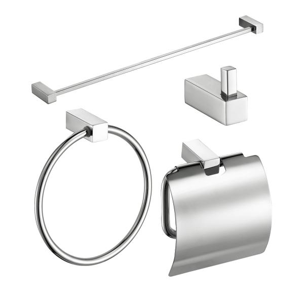 Buy cheap Polished 4 Pieces Towel Bar Set Wall Mounted Bathroom Pendant Set from wholesalers
