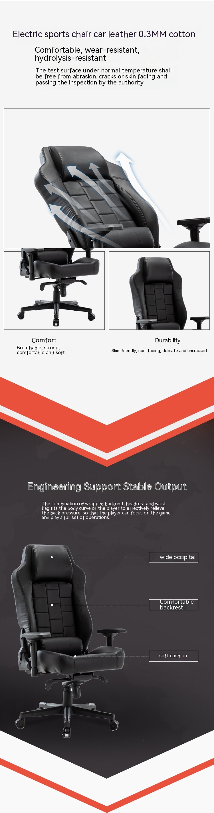 High Back PU Leather Office Chair with Customized Colors and Fabric Padded Seat Ideal