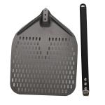 12 Inch Aluminum Pizza Turning Peel Shovel Black Hard Aluminum Perforated