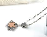 Couple necklace with Stainles Steel Materials, Lovers Puzzle Pendant Necklace