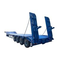 Buy cheap 12489 x 2480 x 1530mm 2/3 Axles Carbon Steel Extendable Lowbed Lowboy Flatbed product