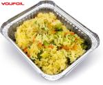 Recyclable Rectangular Aluminum Foil Disposable Food Containers Airline Catering