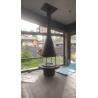Buy cheap European Style Luxury Furniture High Grade Black Modern Carbon Steel Round Table Glass Art Rotating Fireplace from wholesalers
