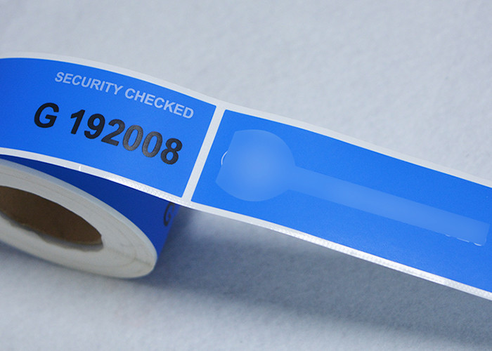 Gloosy Blue Tamper Evident Security Labels , Printed Warranty Void If Seal Is