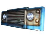 PE Foam Upcycle Vintage Car Front Lighted Wall Decor 127*47*23